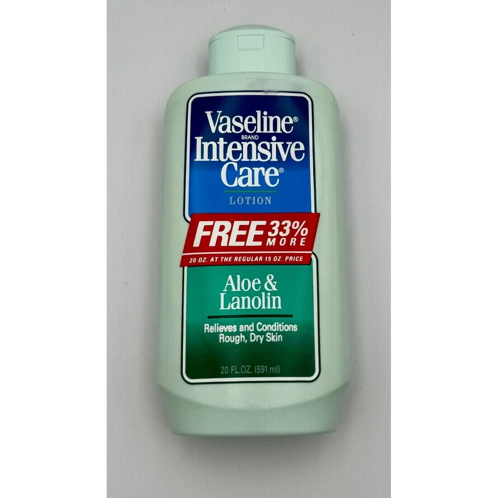 Vintage 90s Vaseline Intensive Care Aloe Lanolin Lotion Bottle Prop 20oz New